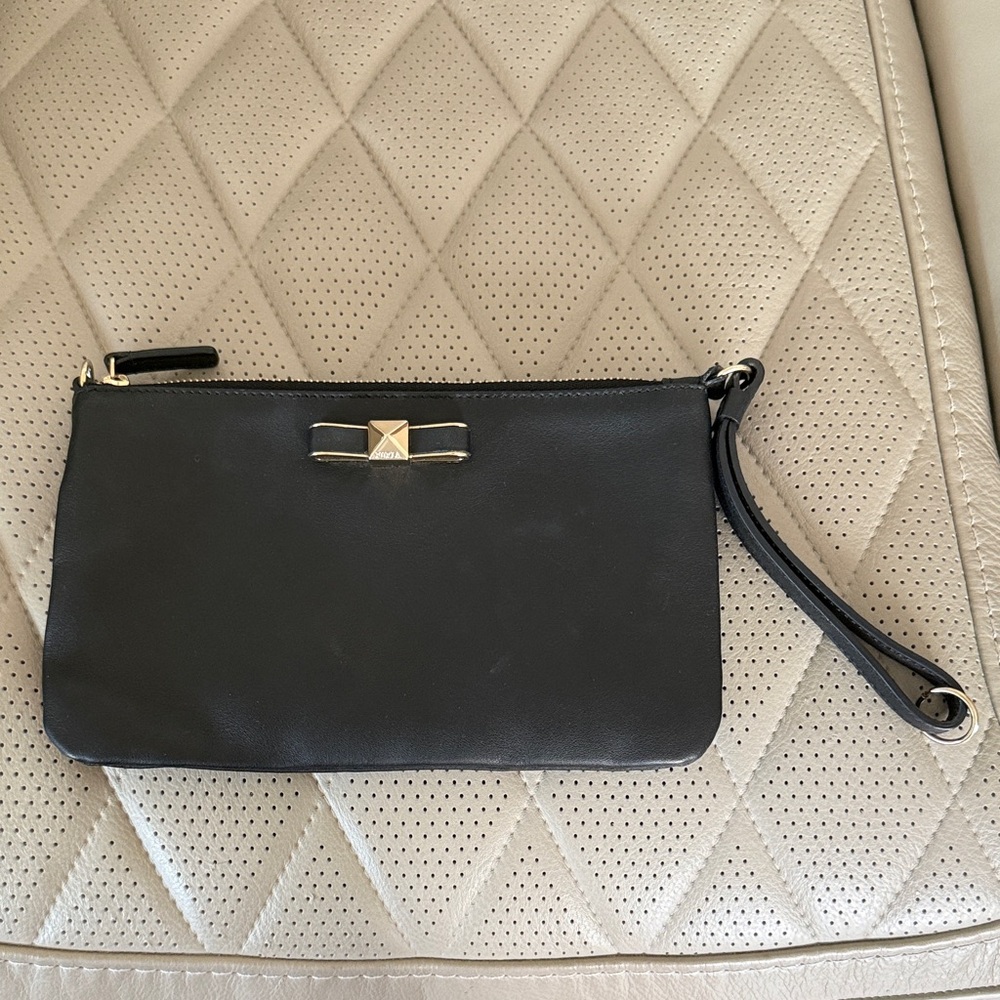 Furla Black Leather Mini Bag with Gold Bow Accent - Picture 7 of 7